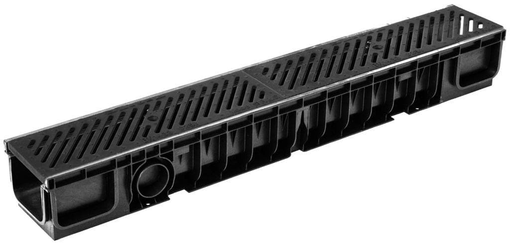 Dakota outdoor drainage channel with black grating