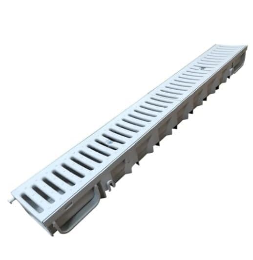 Dakota plastic drainage channel with white PVC grating
